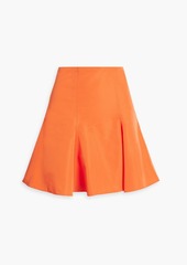 Valentino Garavani - Flared cotton-blend twill mini skirt - Orange - IT 38