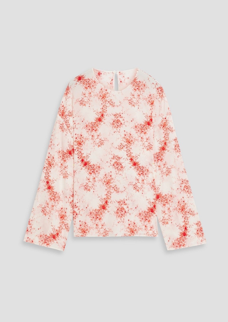 Valentino Garavani - Floral-print silk blouse - Orange - IT 42