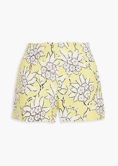 Valentino Garavani - Floral-print wool and silk-blend crepe shorts - Yellow - IT 44