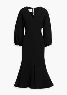 Valentino Garavani - Fluted wool-blend midi dress - Black - IT 38