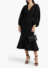 Valentino Garavani - Fluted wool-blend midi dress - Black - IT 38