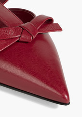 Valentino Garavani - French Bows leather point-toe flats - Burgundy - EU 38