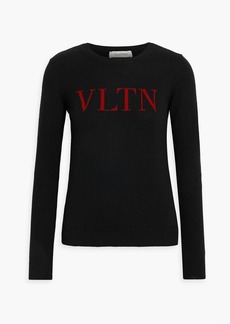 Valentino Garavani - Intarsia-knit wool and cashmere-blend sweater - Black - XS