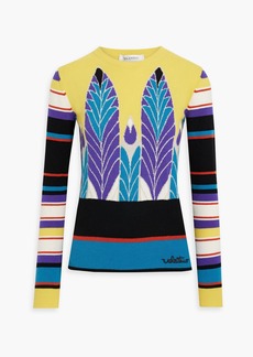 Valentino Garavani - Jacquard-knit wool and cashmere-blend sweater - Yellow - XS