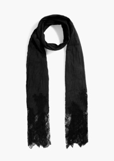 Valentino Garavani - Lace-paneled cotton scarf - Black - OneSize