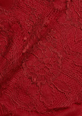 Valentino Garavani - Lace-paneled modal and cashmere-blend scarf - Red - OneSize
