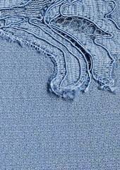Valentino Garavani - Lace-paneled wool and silk-blend crepe midi dress - Blue - IT 42