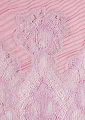 Valentino Garavani - Lace-trimmed cashmere and wool-blend scarf - Pink - OneSize