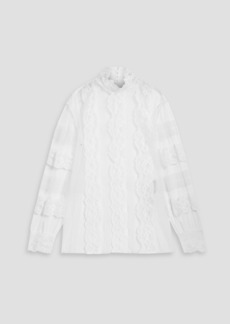 Valentino Garavani - Lace-trimmed chiffon blouse - White - IT 42