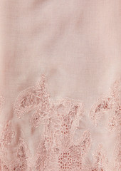 Valentino Garavani - Lace-trimmed modal and cashmere-blend scarf - Pink - OneSize