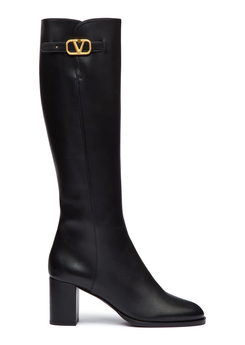 Valentino Garavani - Leather Knee Boots - Black - IT 40 - Moda Operandi