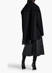 Valentino Garavani - Leather-trimmed wool and cashmere-blend felt cape - Black - IT 44