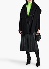 Valentino Garavani - Leather-trimmed wool and cashmere-blend felt cape - Black - IT 46