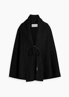Valentino Garavani - Leather-trimmed wool and cashmere-blend felt cape - Black - IT 44