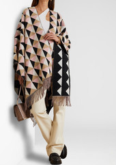 Valentino Garavani - Maxi Stud jacquard-knit cashmere and wool-blend wrap - Pink - OneSize