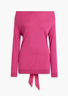 Valentino Garavani - Off-the-shoulder draped wool and cashmere-blend top - Pink - S