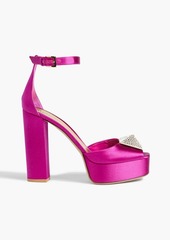 Valentino Garavani - One Stud embellished satin platform sandals - Purple - EU 38.5