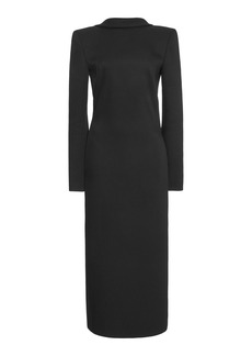 Valentino Garavani - Open Back Gabardine Midi Dress - Black - IT 42 - Moda Operandi