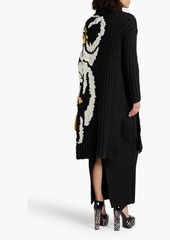 Valentino Garavani - Oversized embroidered alpaca-blend turtleneck sweater - Black - XS
