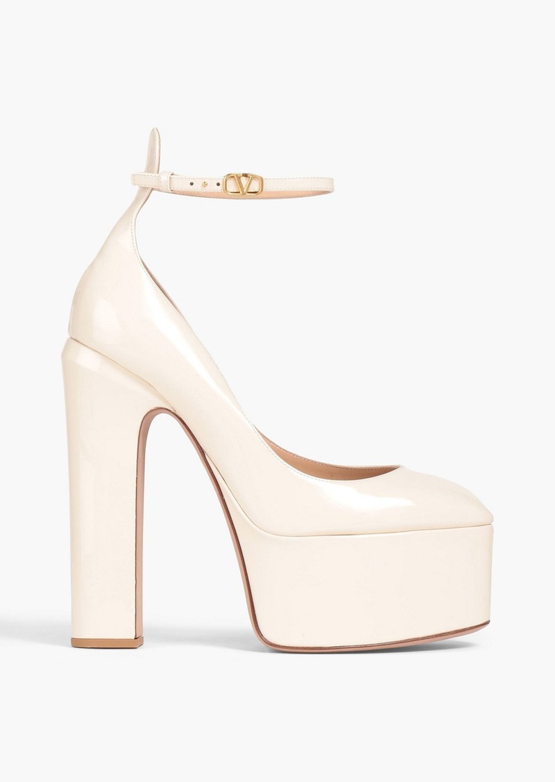 Valentino Garavani - Tan-Go patent-leather platform pumps - White - EU 38