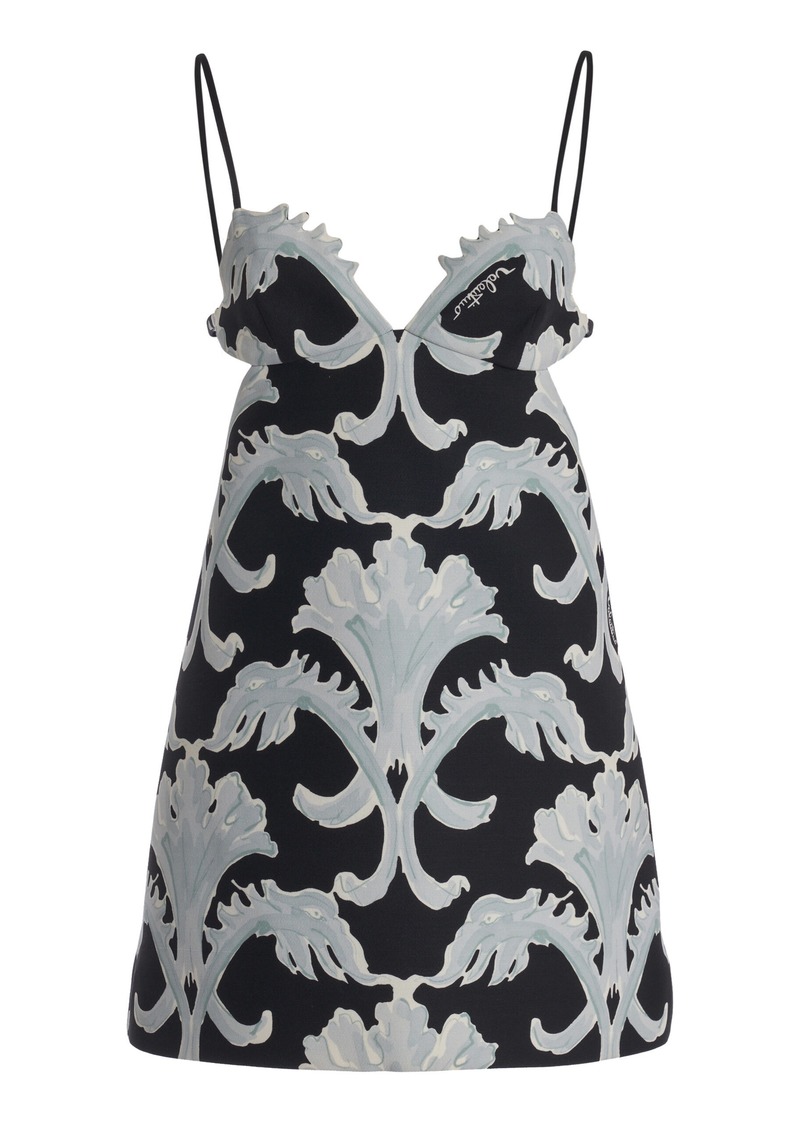 Valentino Garavani - Patterned Silk-Wool Crepe Mini Dress - Black/white - IT 38 - Moda Operandi