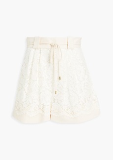 Valentino Garavani - Pleated corded lace shorts - White - IT 36