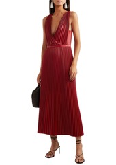 Valentino Garavani - Pleated leather maxi dress - Red - IT 40