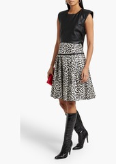 Valentino Garavani - Pleated leopard-print cotton and silk-blend skirt - Animal print - IT 38