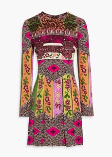Valentino Garavani - Pleated printed silk mini dress - Pink - IT 46