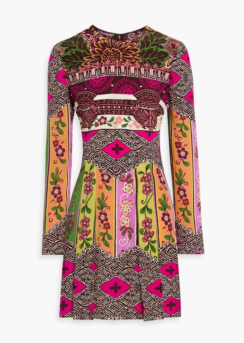 Valentino Garavani - Pleated printed silk mini dress - Pink - IT 46