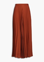 Valentino Garavani - Pleated silk crepe de chine maxi skirt - Brown - IT 36