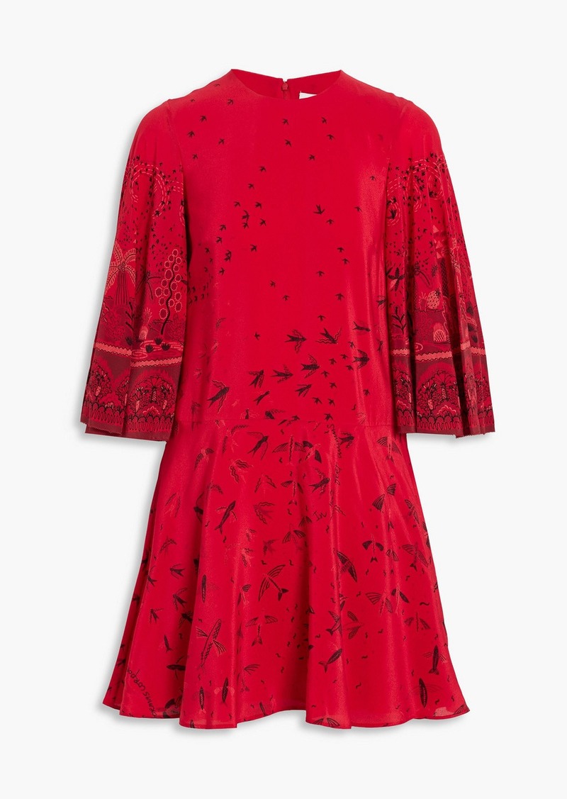 Valentino Garavani - Printed silk-crepe mini dress - Red - IT 36