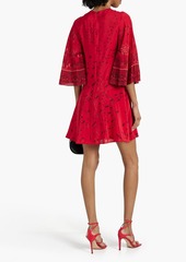 Valentino Garavani - Printed silk-crepe mini dress - Red - IT 36