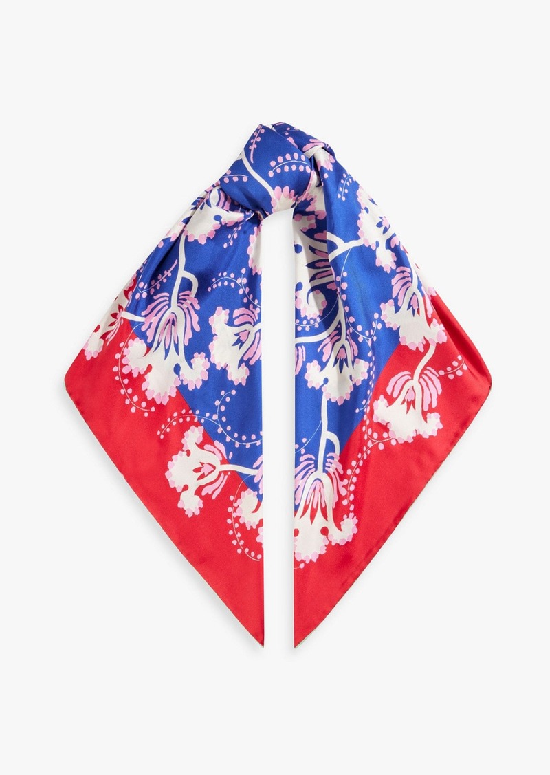 Valentino Garavani - Printed silk-twill scarf - Blue - OneSize