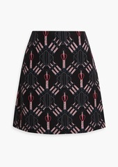 Valentino Garavani - Printed wool and silk-blend crepe mini skirt - Black - IT 38