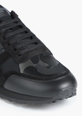 Valentino Garavani - Rockrunner camouflage-print canvas and leather sneakers - Black - EU 40