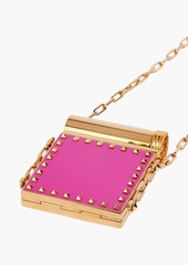 Valentino Garavani - Rockstud gold-tone and enamel lipstick holder - Pink - OneSize