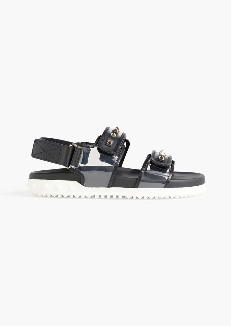 Valentino Garavani - Rockstud leather and PVC slingback sandals - Black - EU 41