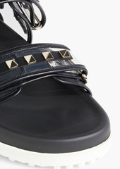 Valentino Garavani - Rockstud leather and PVC slingback sandals - Black - EU 40.5