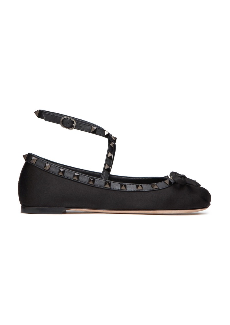 Valentino Garavani - Rockstud Leather Ballet Flats - Black - IT 36 - Moda Operandi