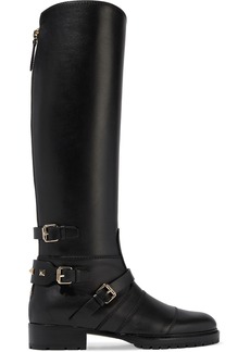 Valentino Garavani - Rockstud leather knee boots - Black - EU 36