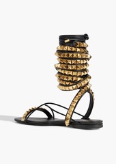 Valentino Garavani - Rockstud leather sandals - Metallic - EU 36