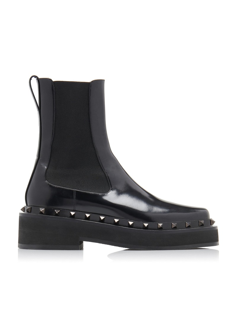 Valentino Garavani - Rockstud M-Way Leather Boots - Black - IT 37.5 - Moda Operandi