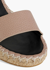 Valentino Garavani - Rockstud pebbled-leather espadrille wedge sandals - Neutral - EU 41
