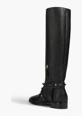 Valentino Garavani - Rockstud pebbled-leather knee boots - Black - EU 35.5
