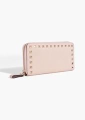 Valentino Garavani - Rockstud pebbled-leather continental wallet - Pink - OneSize