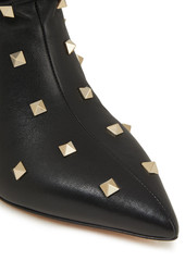 Valentino Garavani - Rockstud Spike ruched leather ankle boots - Black - EU 36