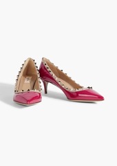 Valentino Garavani - Rockstud smooth and patent-leather pumps - Pink - EU 36.5