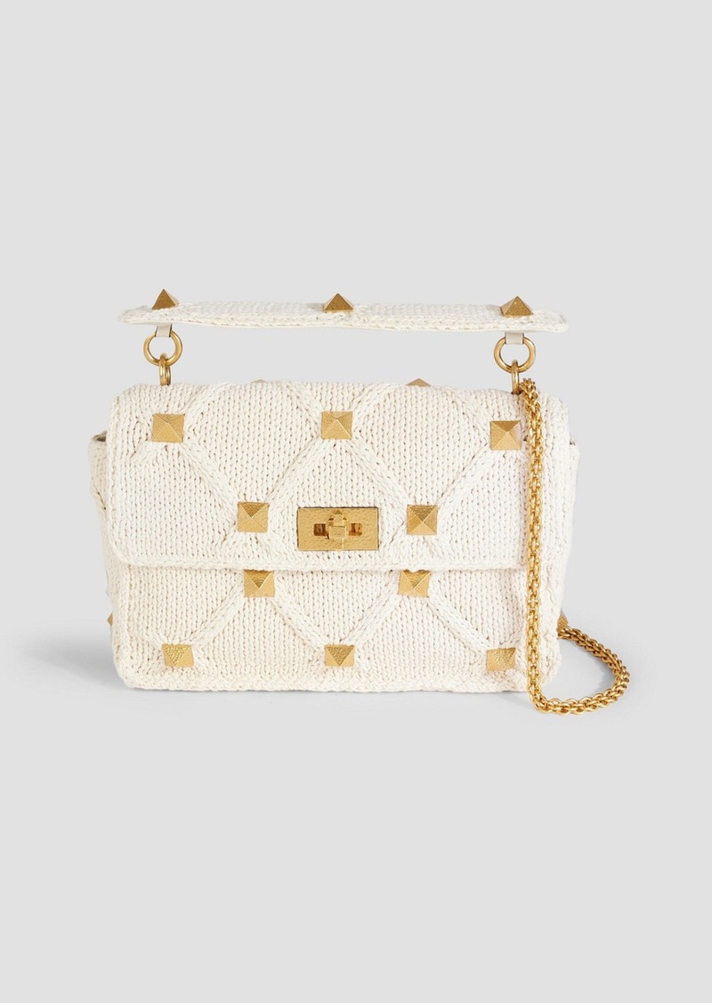 Valentino Garavani - Roman Stud knitted shoulder bag - White - OneSize