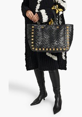 Valentino Garavani - Roman Stud woven leather tote - Black - OneSize